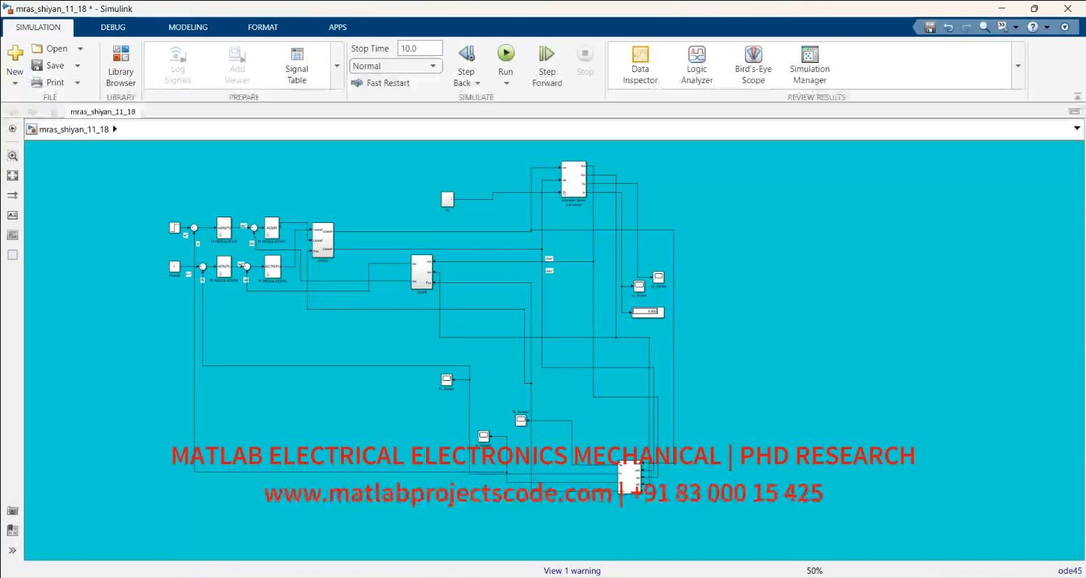Model Reference Adaptive Speed Control of Induction Motor  MATLAB ELECTRICAL SIMULATION